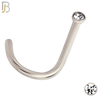 NR36CS - 316L Surgical Steel Nose Screw Bezel Setting Round Clear Zircon (PACK OF 6) image 1