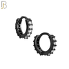 ES02K - 316L Stainless Steel Black Plated Prong Setting Zircon with 2mm Front Thickness Huggies image 1