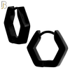 ES170 - 316L Stainless Steel Plain Huggies Hexagon Shape Clip On image 2