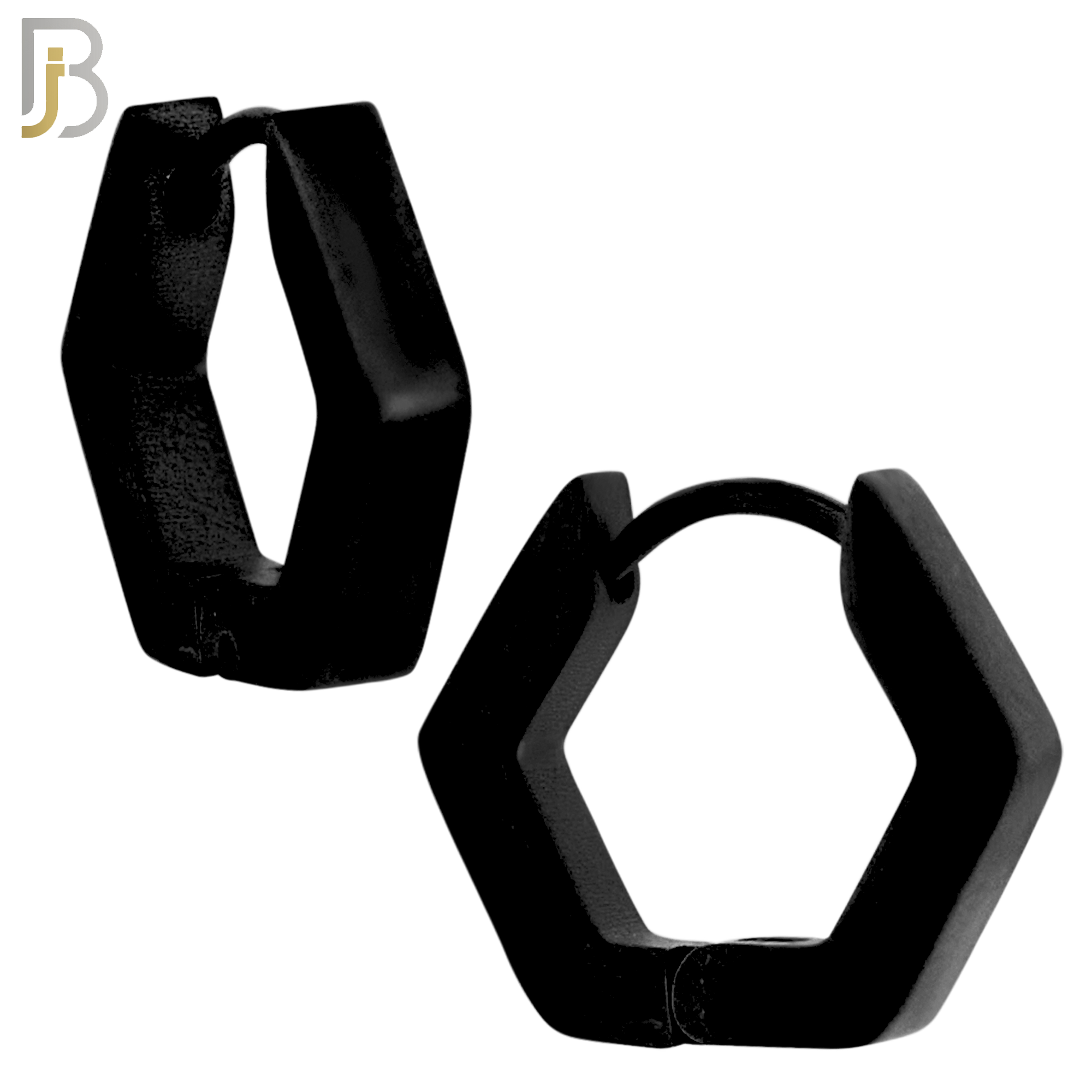 ES170 - 316L Stainless Steel Plain Huggies Hexagon Shape Clip On image 2