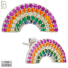 925-ES282 – .925 Sterling Silver Rainbow Design Earring Stud with Multi Colored Zircon image 1