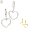 ES97 - 316L Stainless Steel Dangling Heart Hollow Huggies Clip On image 0