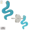 925-ES476 - 925 Sterling Silver Enamel Coated Snake Push Back Stud Earring image 0