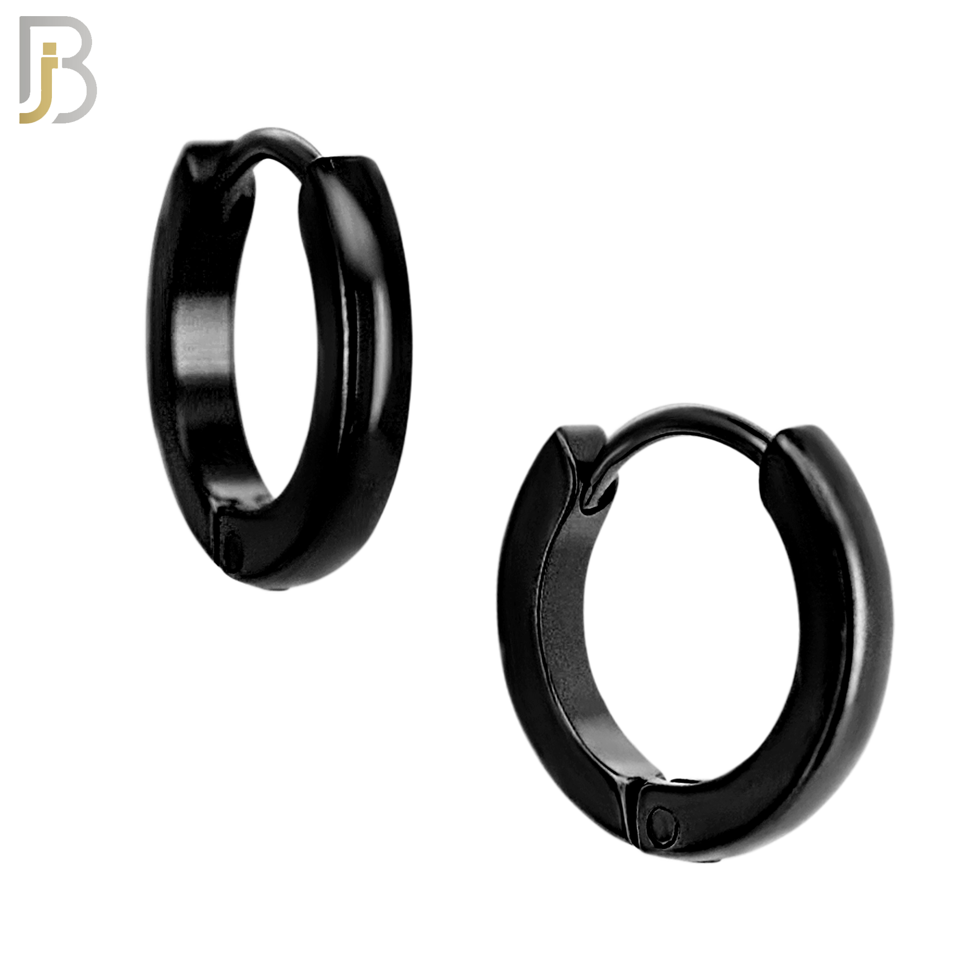 ES01K - 316L Stainless Steel Black Plated Plain Curve Design Huggies image 2
