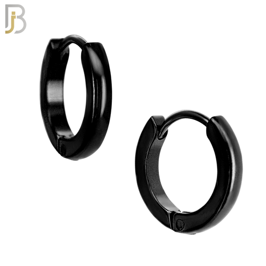 ES01K - 316L Stainless Steel Black Plated Plain Curve Design Huggies image 2