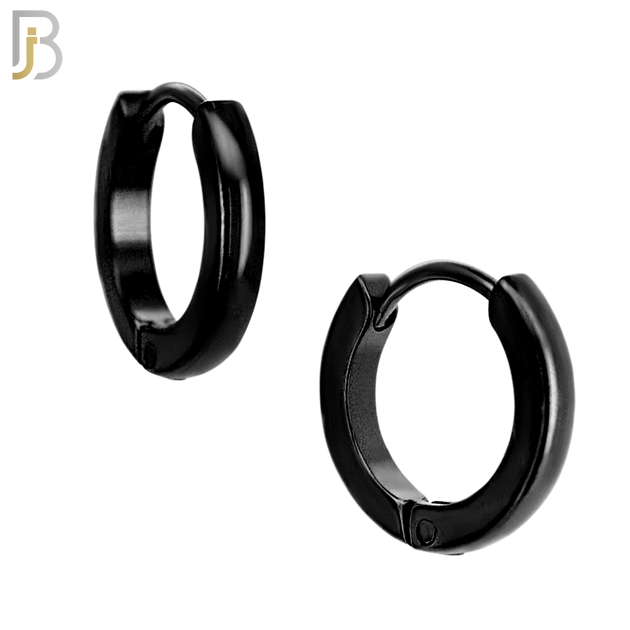 ES01K - 316L Stainless Steel Black Plated Plain Curve Design Huggies image 2