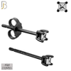 925-ES72-KC - .925 Sterling Silver Black Plated Earring Stud Casting Square Princess Cut Prong Setting Clear Zircon image 1