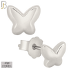 925-ES432 - Push Back - .925 Sterling Silver Plain Butterfly Earrings Stud image 0