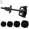 925-PK-ES79-KK - 925 Sterling Silver Black Plated Screw Back Earring Stud Casting Round Prong Setting Black Zircon Pack of 60 image 1