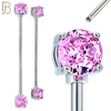 PK-BB37SM - 14g - 38mm - 6mm CZ - 316L Surgical Steel Industrial Barbell with CZ in Prong Setting External Threaded Pack of 16 image 3