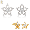 925-ES26 - .925 Sterling Silver Star with Zircon Earrings Stud image 0