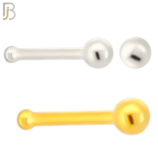 NR07B - 316L Surgical Steel Nose Bone with 2mm Plain Ball Stud (PACK OF 6) image 0