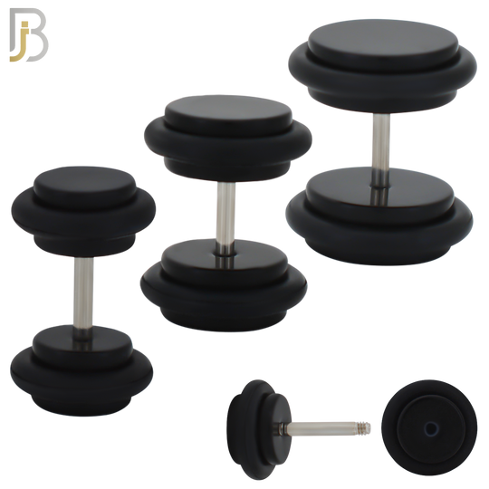 FP01K - Black Acrylic Fake Plug with O-ring (PACK OF 3 Pairs) image 0