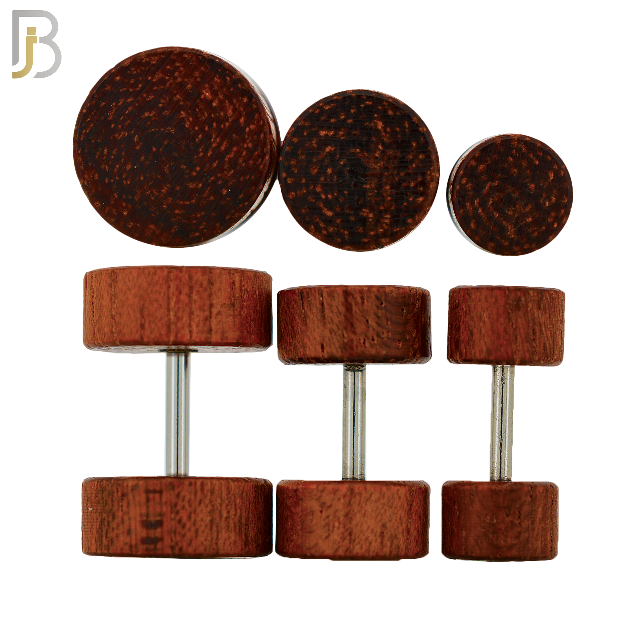 FP29-RB - Red Brown Plain Wood Fake Plug (PACK OF 3 Pairs) image 1