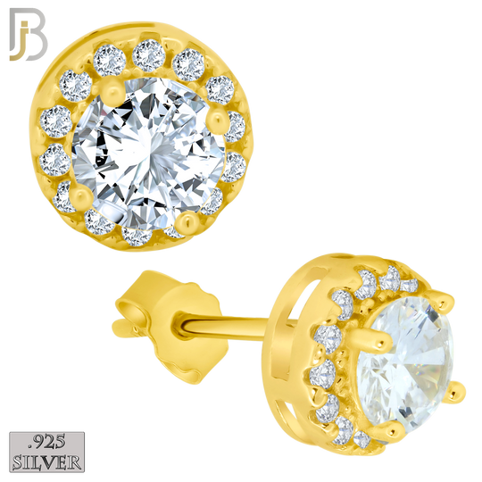 925-ES77 - .925 Sterling Silver Round Design with Multi Zircon Earring Stud image 2