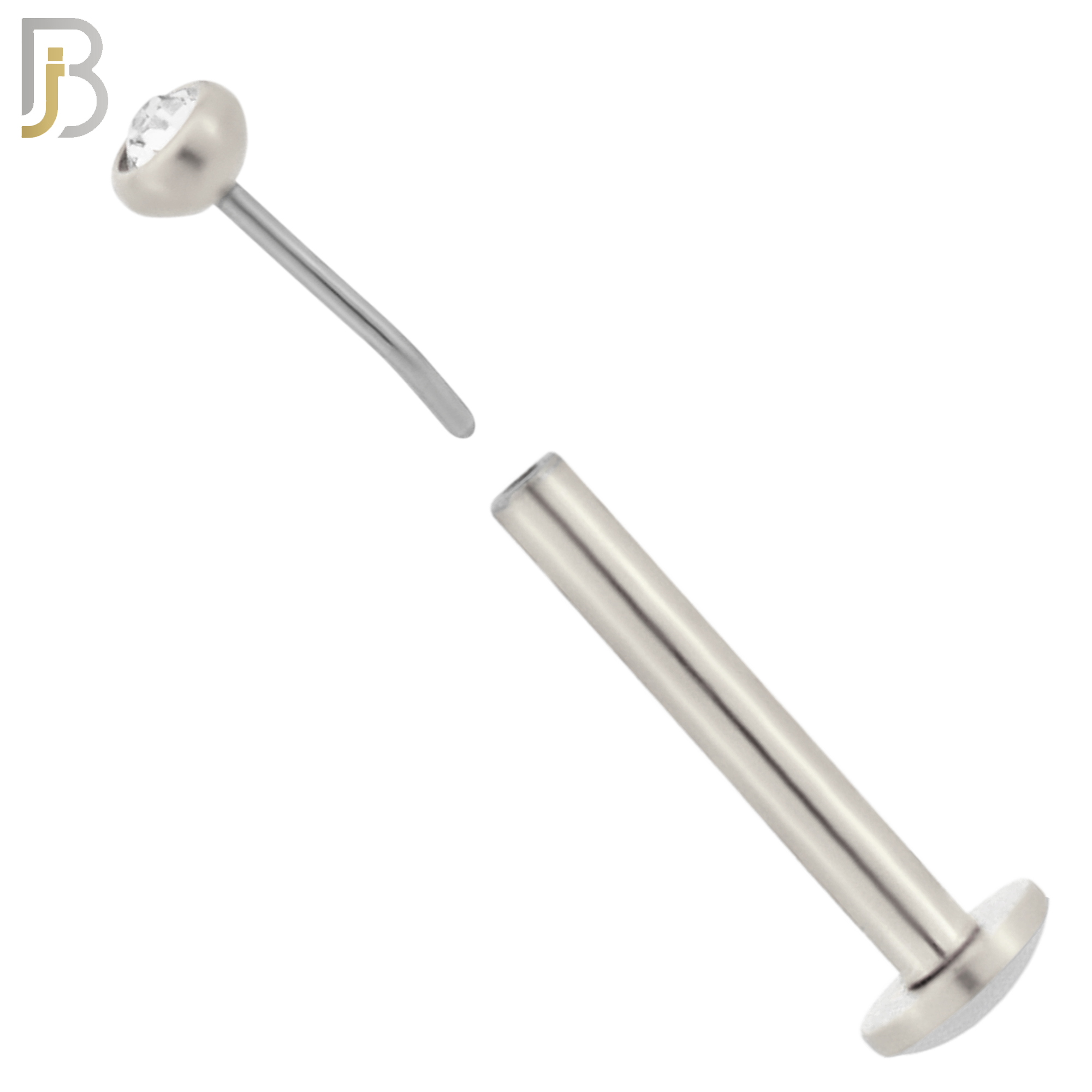 LB16S16 - 16g Thickness 316L Surgical Steel Press Fit Bezel Setting Push In  Zircon (PACK OF 6) image 1