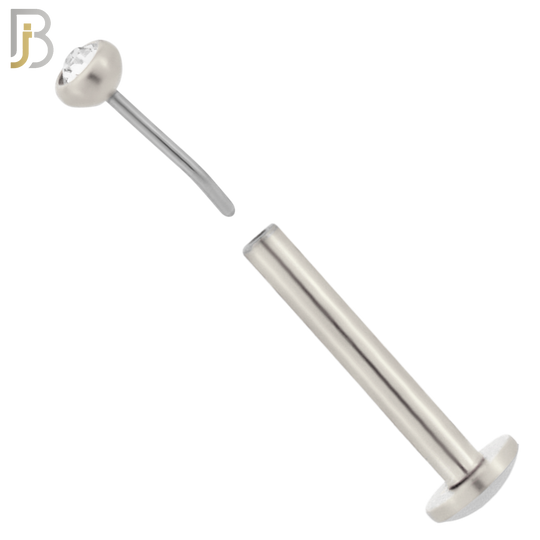 LB16S16 - 16g Thickness 316L Surgical Steel Press Fit Bezel Setting Push In  Zircon (PACK OF 6) image 1
