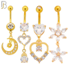 PK-N002 - 316L Surgical Steel Different Designs Dangle Belly Rings - Pack of 16 image 2