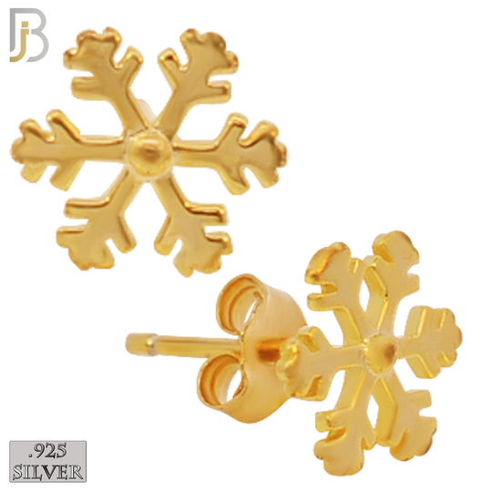 925-ES62 - .925 Sterling Silver Snowflakes Design Earring Stud image 2