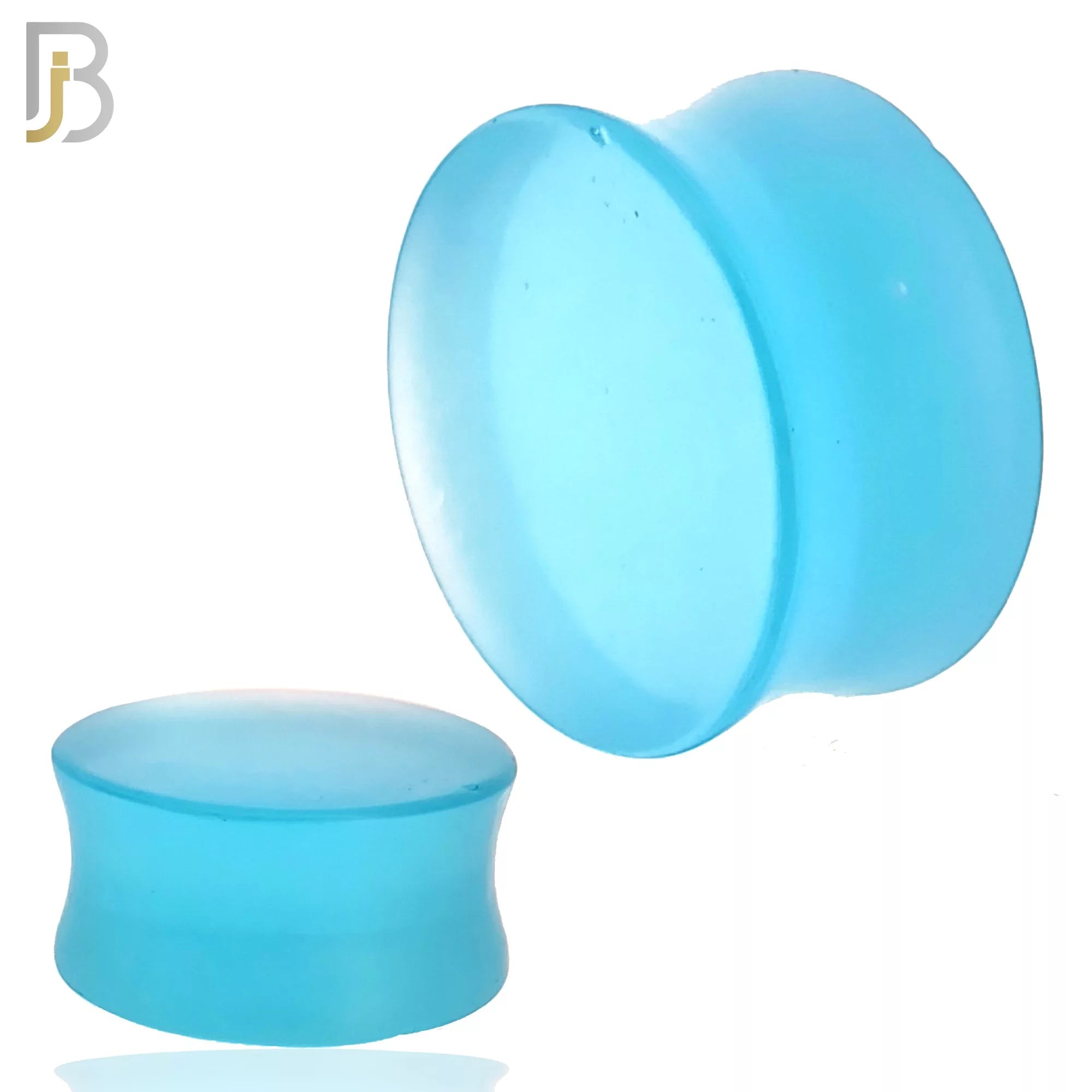 PSTFA - Natural Stone Frosted Aqua Quartz Double Flare Plugs image 0