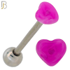 PK-BB49 - 316L Surgical Steel Barbell with Acrylic Marble Heart Screw External Threaded Pack of 120 image 9