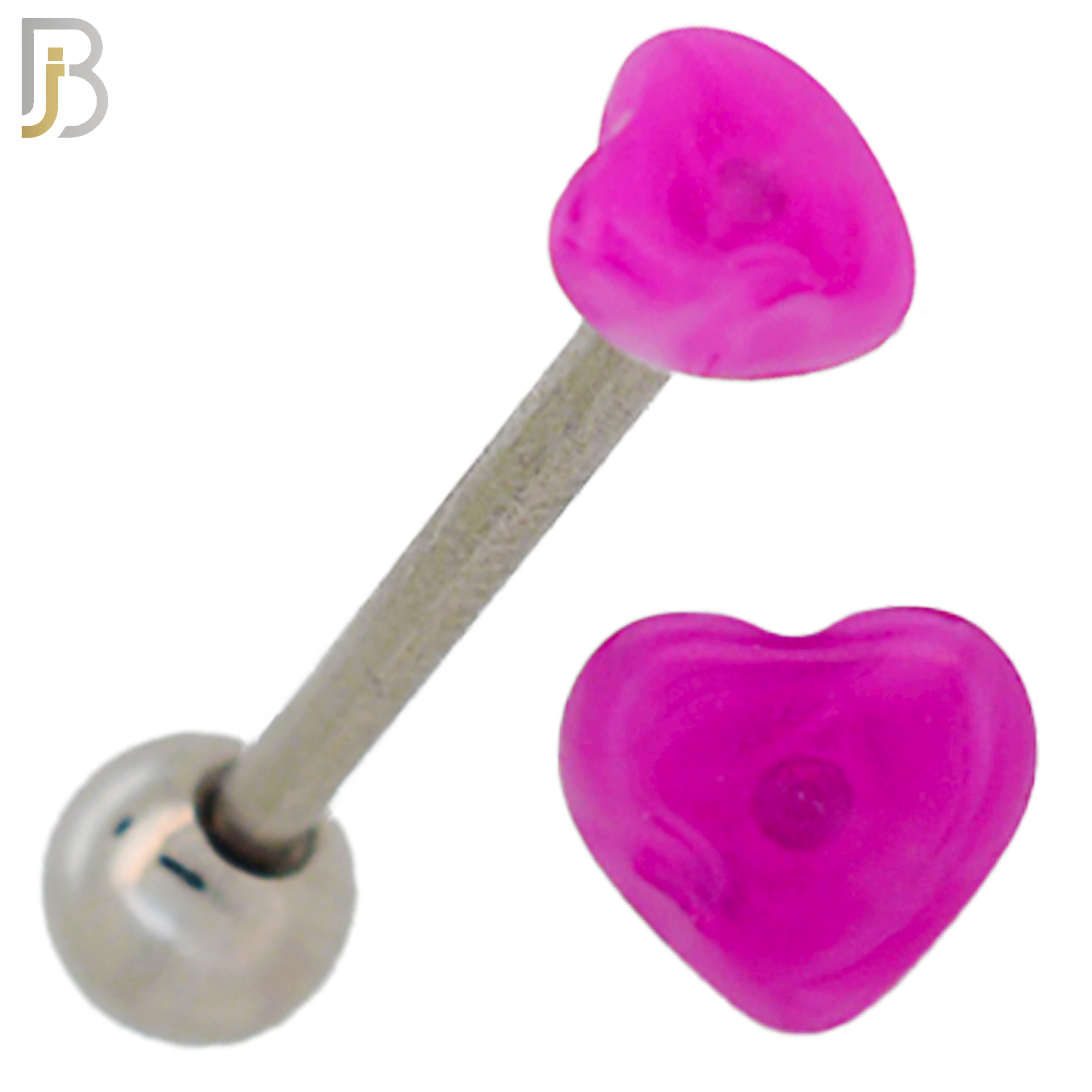 PK-BB49 - 316L Surgical Steel Barbell with Acrylic Marble Heart Screw External Threaded Pack of 120 image 9