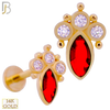 14-LB96 - 14k Yellow Gold Marquise CZ Labret image 1