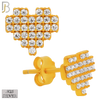 925-ES228 – 925 Sterling Silver Pixelated Heart Design Earring Stud with Multi Zircon image 3