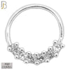 TH10-9 -  .925 Sterling Silver 16g Thickness 6 CZ Bezel Set Tragus Hoops Piercing (PACK OF 6) image 0