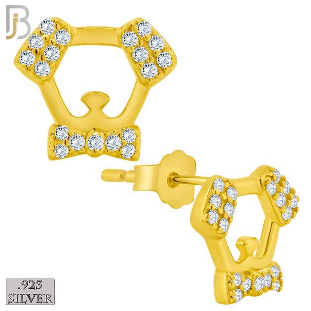 925-ES382 - .925 Sterling Silver Schnauzer Dog with CZ Stud Earrings image 2