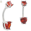 NB06S - 316L Stainless Steel Heart Prong Setting Zircon  Banana Belly Navel Ring (PACK OF 6) image 4