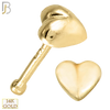 14-NR12 - 14k Solid Gold Curved Heart Nose Bone image 0
