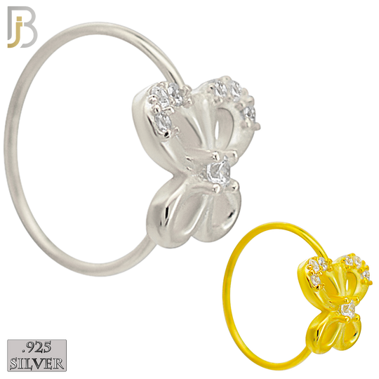 925-CT100 -  925 Sterling Silver Butterfly Hoops with Cubic Zirconia (Pack of 6) image 0