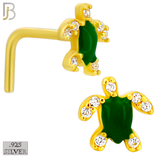 925-NR122L - 925 Silver Turtle Shape with Enamel L-Shape - Pack of 6 image 1