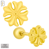 925-ES431 - Screw Ball Back - .925 Sterling Silver Four Fleur-de-lis Earrings Stud image 1