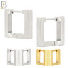 ES174 - 316L Stainless Steel Plain Huggies Square Shape  Clip On image 0