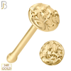 14-NR35B - 14k Solid Gold Nose Bone Rough Finish Disc Design image 0