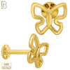 14-LB43 - 14k Yellow Gold Plain Hollow Butterfly Labret - Yellow Gold image