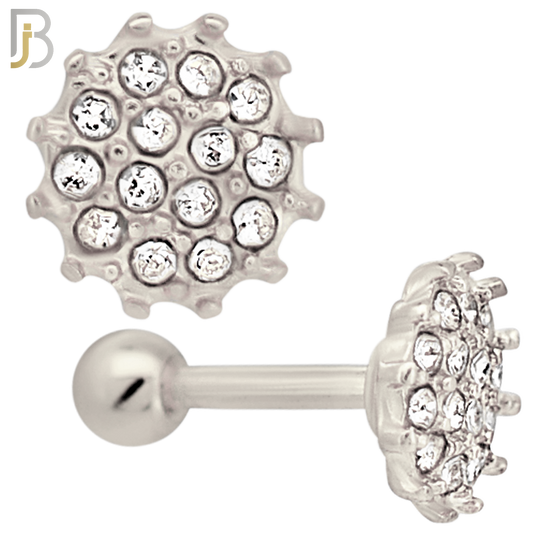 TB110 -  316L Stainless Steel Flower Tragus/Cartilage Barbell (PACK OF 6) image 1