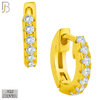 925-ES193 - .925 Sterling Silver Huggies Hoop Earrings with Zircon Clip On image 2