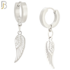 ES21 - 316L Stainless Steel Dangling Angel Wings Design Huggies Clip On image 1