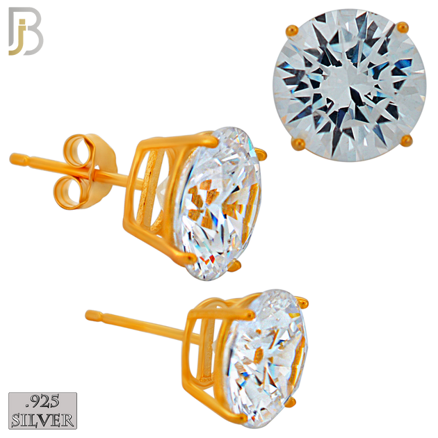 925-ES71-RC - .925 Sterling Silver Rose Gold Plated Earring Stud Casting Round Prong Setting Clear Zircon image 8
