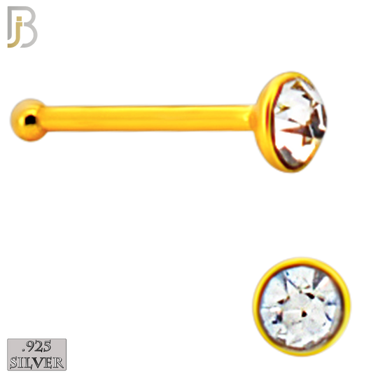 925-PK-NR08BY - 120 pcs, 18k Gold Plated Sterling Silver Nose Bones, 22g Thickness,  Assorted Shapes Tops Packages image 8
