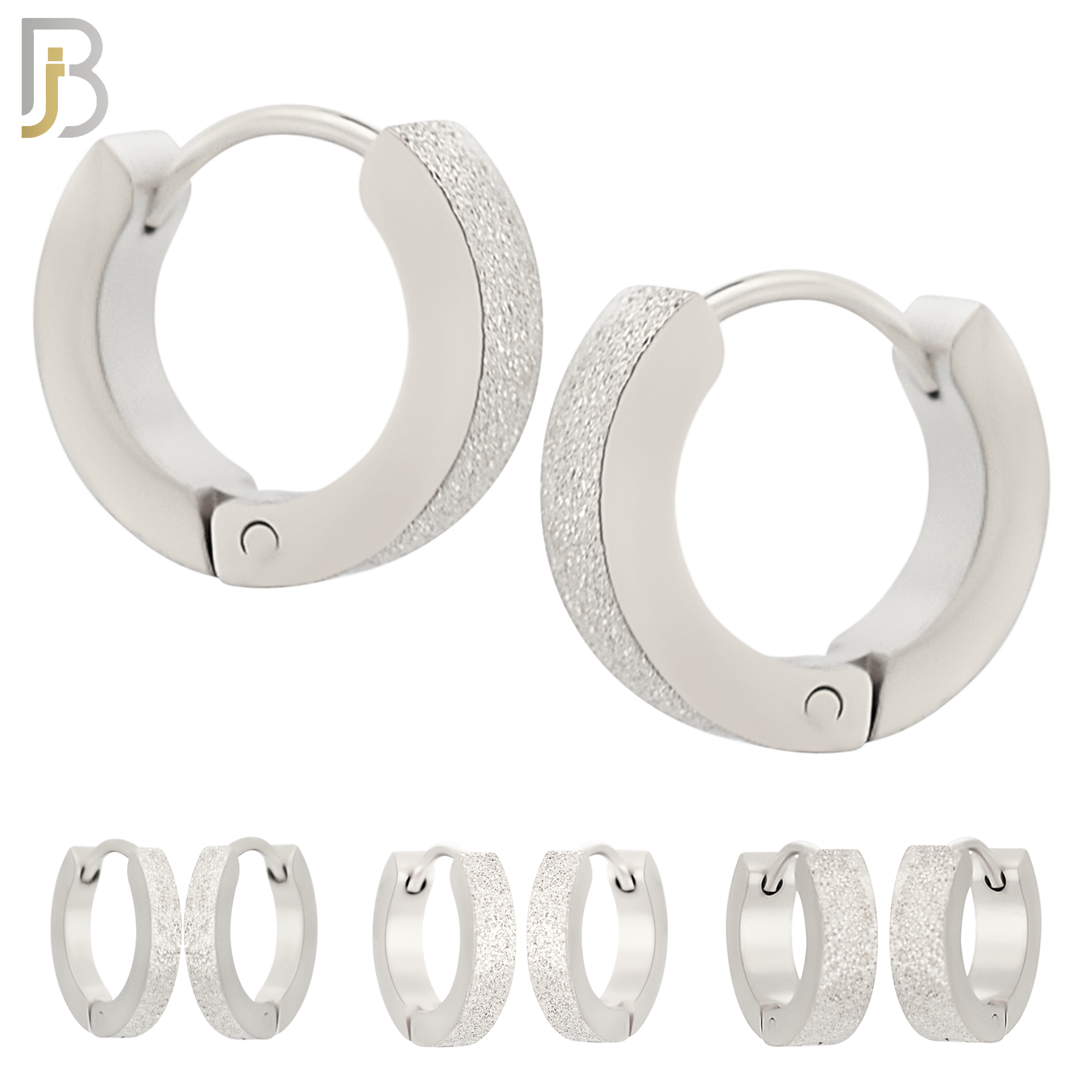 ES86S - 316L Stainless Steel Sandpaper Design Huggies Clip On image 0