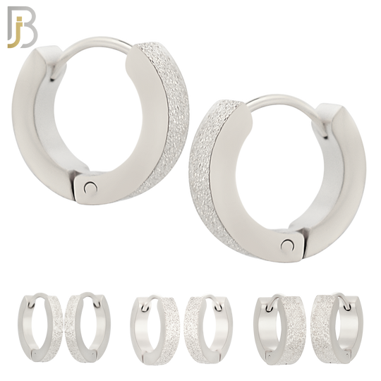 ES86S - 316L Stainless Steel Sandpaper Design Huggies Clip On image 0