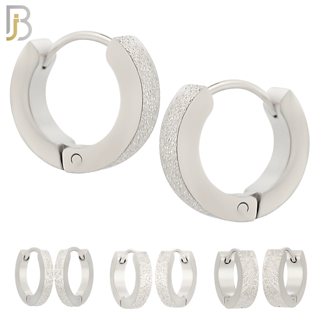 ES86S - 316L Stainless Steel Sandpaper Design Huggies Clip On image 0
