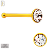 925-PK-NR04Y-3C2 - Mixed of 2mm, 2.5mm, 3mm Clear CZ 22g Thickness 18KT Gold Plated 925 Sterling Silver Nose Bones Press Fit, Packages Pack of 120 image 2