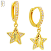 ES507 - 316L Stainless Steel Dangling Star Virgin Mary Huggies Earrings image 2