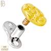 14-G23-DM21 - 14k Titanium Anchor and 14k Gold Top Round Nugget Dermal - Internally Threaded image 1