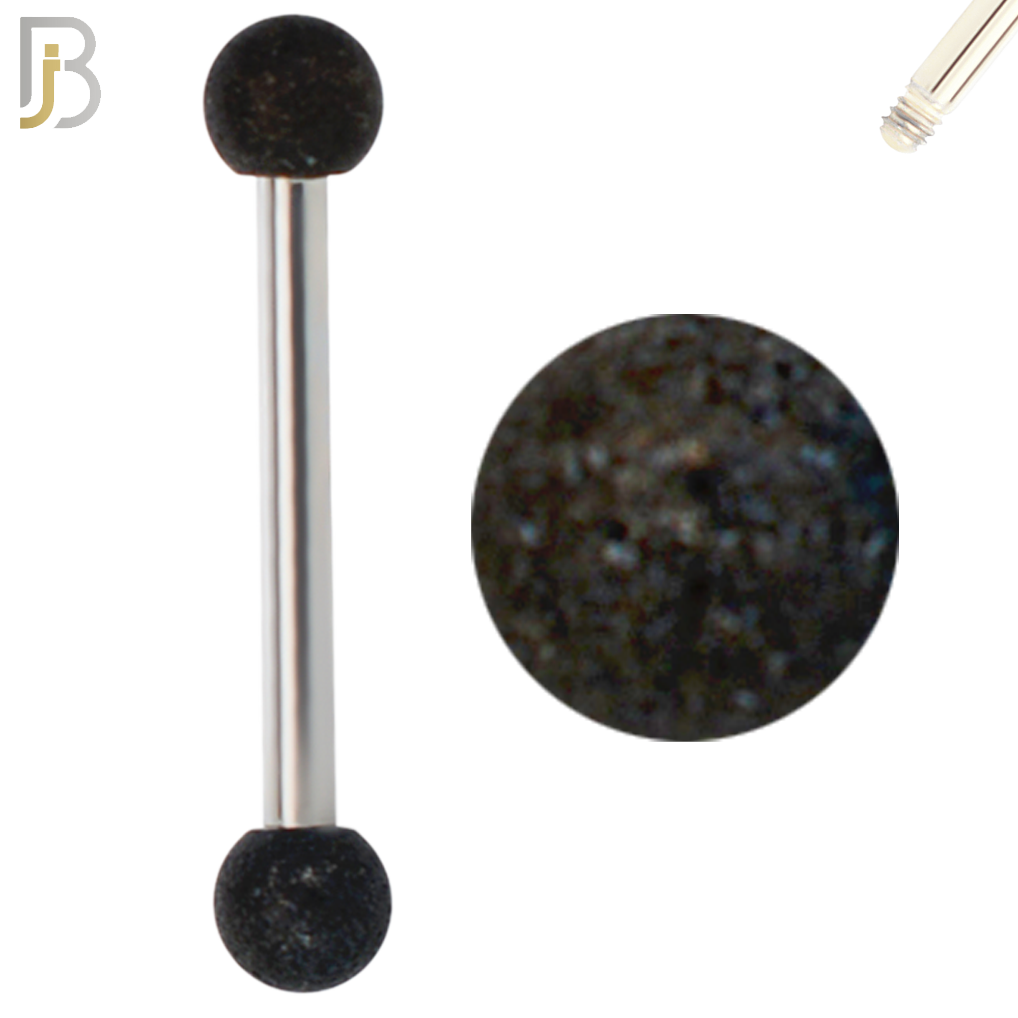 BB67 - 316L Surgical Steel Bar Matte Texture Ball  External Threaded (PACK OF 6) image 2